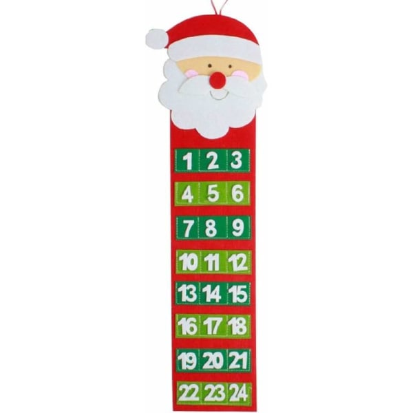 20x65cm Joulukalenteri Joulupukki Lumiukko Adventtikalenteri Kangas Uudenvuoden Oven seinäkoristeet Joululahjat Lähtölaskenta Cal