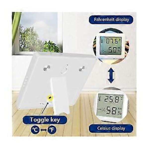 LCD Digital Hygrometer Termometer Indendørs Elektronisk Temperatur Fugtighedsmåler Sensor Måler Humidi