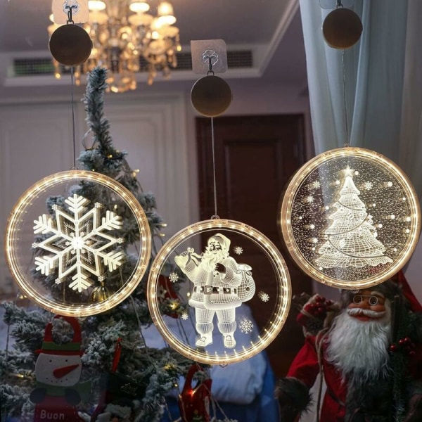 Juledekorative vinduslys, jule sugekopplys, hengende vinduslys, julevinduslysdekorasjon, jule-LED Ha