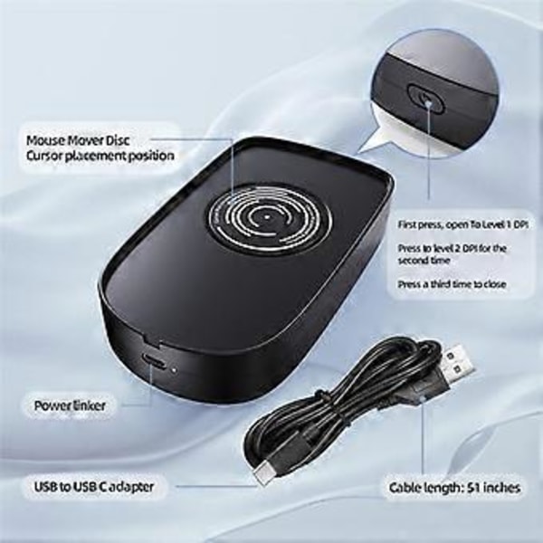 Mover Mouse Musebevegelsessimulator med PÅ/AV-bryter for dataoppvåkning, holder PC-en aktiv