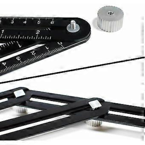 Snickeriverktyg Aluminiumlegering Multifunktionell Flyttbar Fyrdubbel Linjal Mätvinkelmätare
