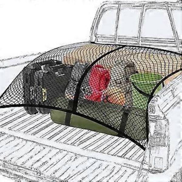 Erittäin joustava kuormaverkko avolava-autoihin, kuormaverkko avolavaan, 4x4ft venyy 8x8ft avolavaverkkoon