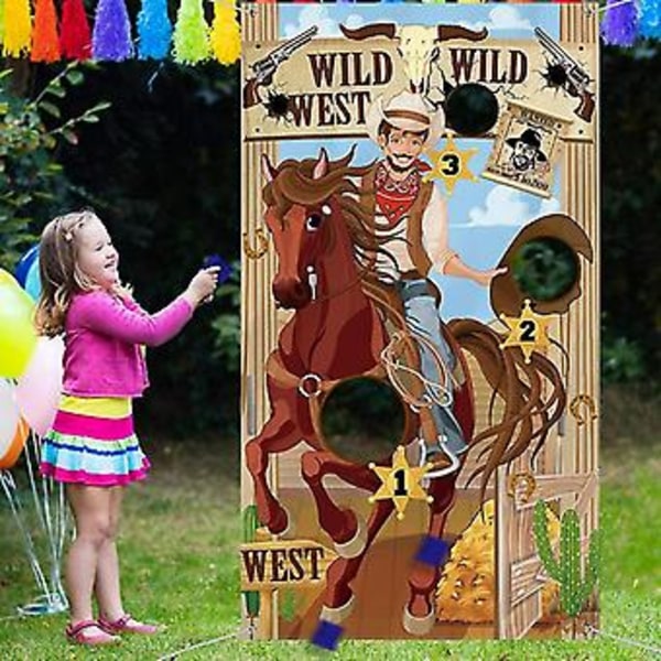 Western Cowboy Kastespil til Fest med 3 Bønneposer