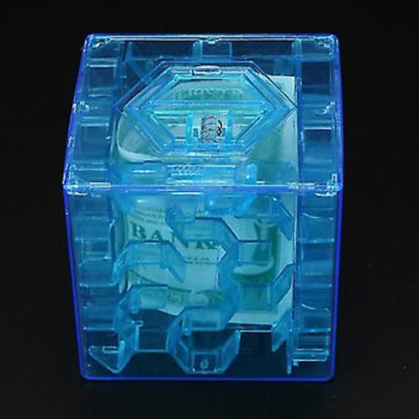 3D Cube Puzzle Penge Labyrint Bank Sparebøsse Møntsamling Etui Boks Sjovt Hjernespil