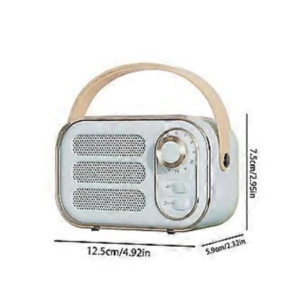 Retro Kaiutin 360 Stereoefekti Bluetooth Mini Kaiutin Vintage Radio Kodin Sisustus Äänilaatikko Ulkokäyttöön Valkoinen