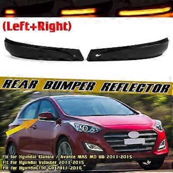 2X LED Dynamisk Blinklys Indikator Lys Sidespejl Lys til Avante MK5 UD 2011-15 I30