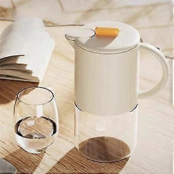 Bærbar glaskande med låg, køkkenkaffekande med håndtag, kaffe-tekedel, kaffe-tesæt, 1800 ml, lysegrøn