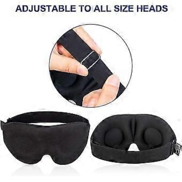 2-pack Sömnmask 3D Konturformad med Justerbart Band