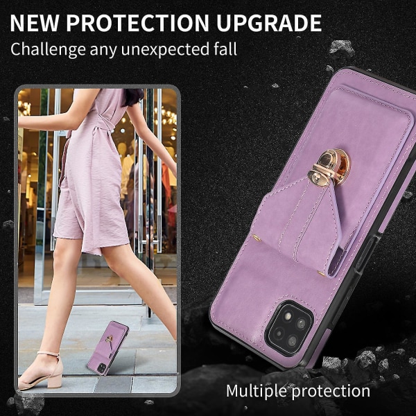 Galaxy A22 5g Crossbody PU-läder Reptåligt Fodral