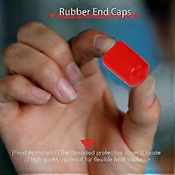 20 stk. Gummi Endestykker 19mm Id Pvc Rund Rør Hætte Dæk Skruegevind Beskyttere Rød