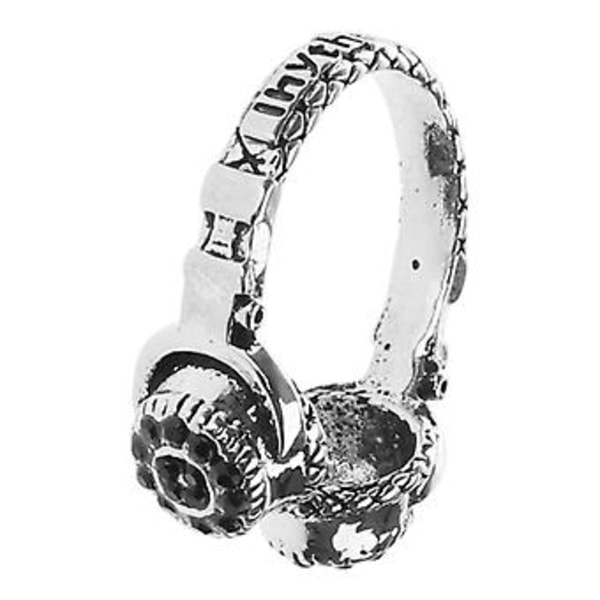 Hörlursformad Stapelbar Fingerring Vintage Silverfärg Geometrisk Tumring
