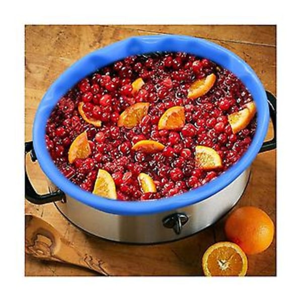 2 Pakning Slow Cooker-poser - Gjenbrukbar Gryteinndeler, Silikon Kokeposer Passer 6 Quarts Gryte (rød+bl
