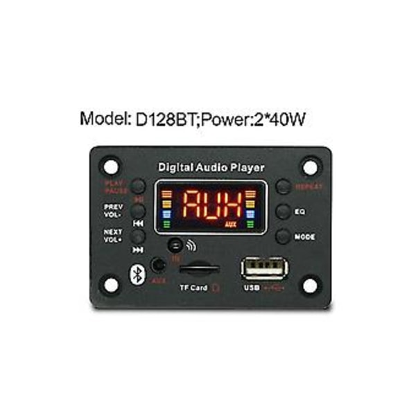 2x40w Forstærker Mp3 Der Board 7v-25v O Tand 5.0 Fm Radio Jq-d128bt Modul