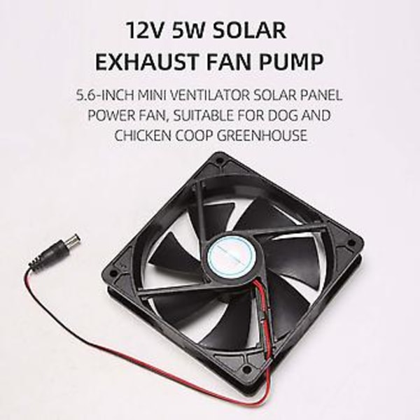 12V 5W Solar Udluftningsventilator Ctor 5.6 tommer Mini Ilator Solpanel Ed Ventilator Til Hund C