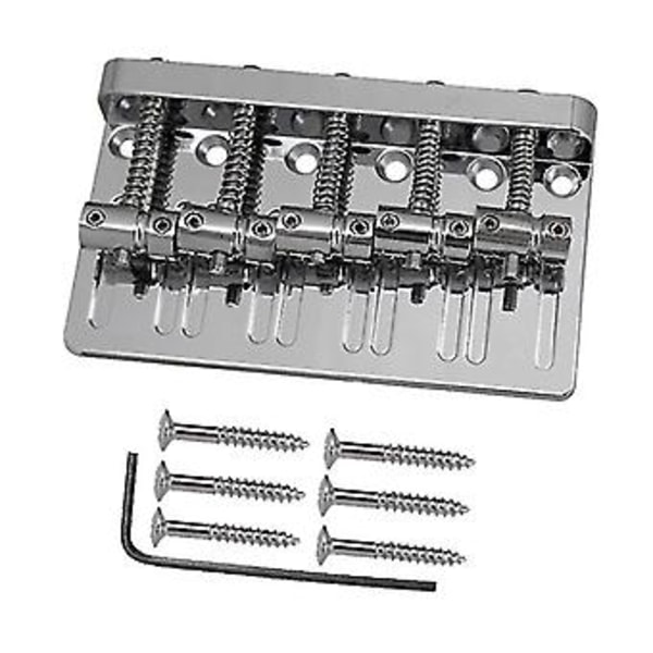 5 Strenger Fortykket Brid Pull String Plate For 5 Strenger Elektrisk Gitar Tilbehør Sølv
