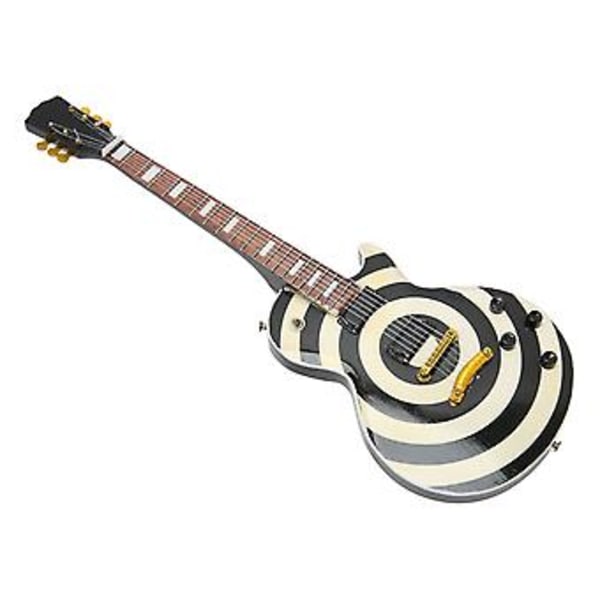 Innovativ Miniatyrgitarr Modell: Svart Vit Cirkeldesign för Samling & Gåvor