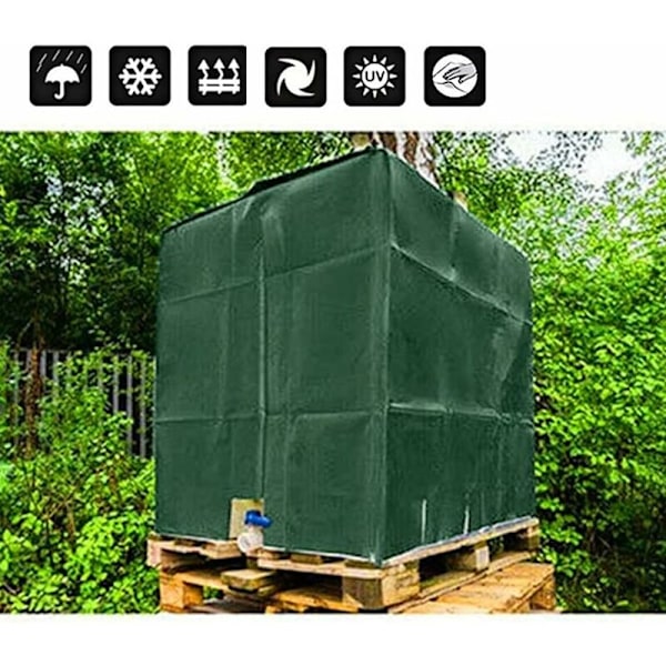 Peite 1000L IBC-säiliölle, vesisäiliön peite suojapeite säiliölle pölytiivis säiliön peite vihreä 120 x 100 x 116 cm