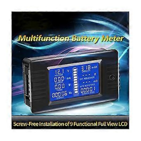 DC Batteriövervakare Effektmätare Amperemeter Digital DC 0-200V Shunt 100A Multimeter, Mätare Voltmeter Kapacitet