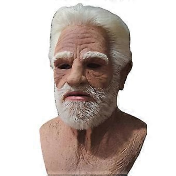 Realistisk Gammal Mans Ansiktsmask Latexmask Halloween Karneval Rynkig Gammal Person Mask Vuxen Utklädnad Kostym Rekvisita