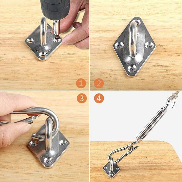 Rustfrit stål båd øjeplade metal hæfteklammer ring krog øjeplade heavy duty metal kroge øjeplade pad heavy duty rustfrit stål øjeplade pa