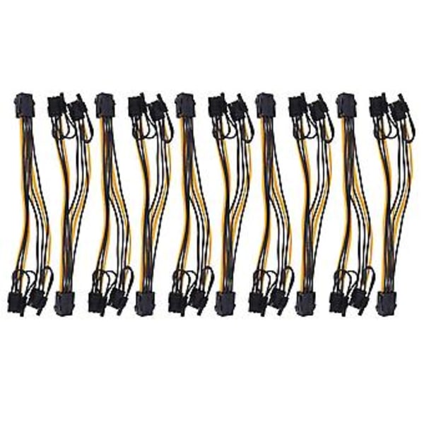 10 kpl 6-nastainen kaksois-PCIe 8-nastainen (6+2) näytönohjainkortin PCI Express -virtasovitin GPU VGA Y-jakaja jatkojohto