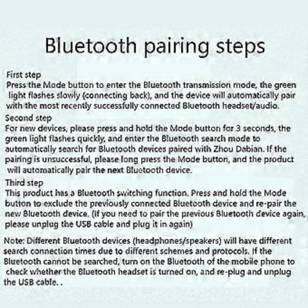 USB-äänenvoimakkuuden säädin, ulkoinen USB-äänikortti, Bluetooth 5.1 -lähetin, ei vaadi ohjainta (Windowsille