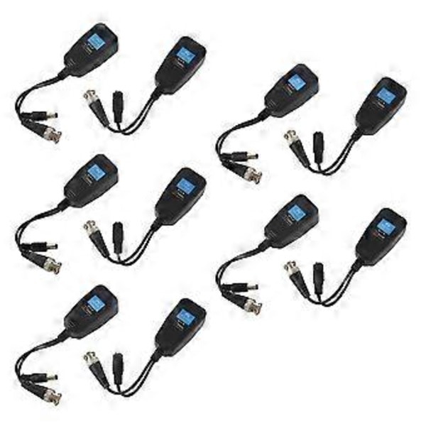 Hd-cvi/tvi/ahd Passiivinen videobaluni virtaliittimellä ja Rj45 Cat5 datalähettimellä, 5 paria