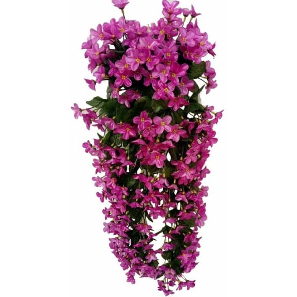 4 Petal Hanging Artificial Flowers, Artificial Wisteria Hanging Flowers for Wedding Home Decoration (Fuchsia)