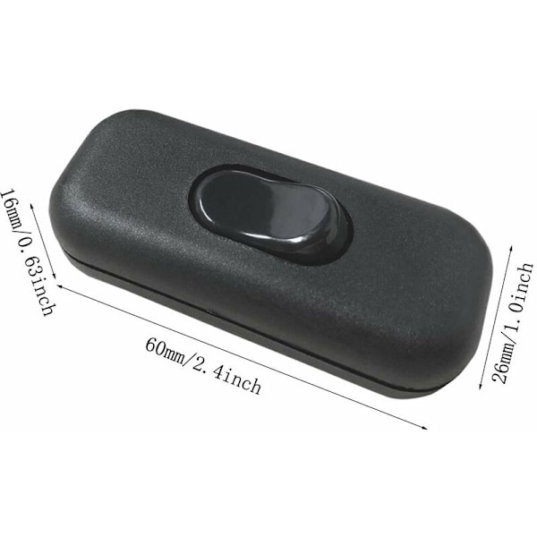 Mila-Amaz 2 st Bi-Pole Inter Rocker Switch 6A 250V Rocker Switch Dimmer/Switch för lampa, svart