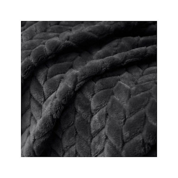 Super blød flanneldyne, mikrofiber af høj kvalitet, mørkegrå 127 x 178 cm, hyggelig og varm, velegnet til alle årstider