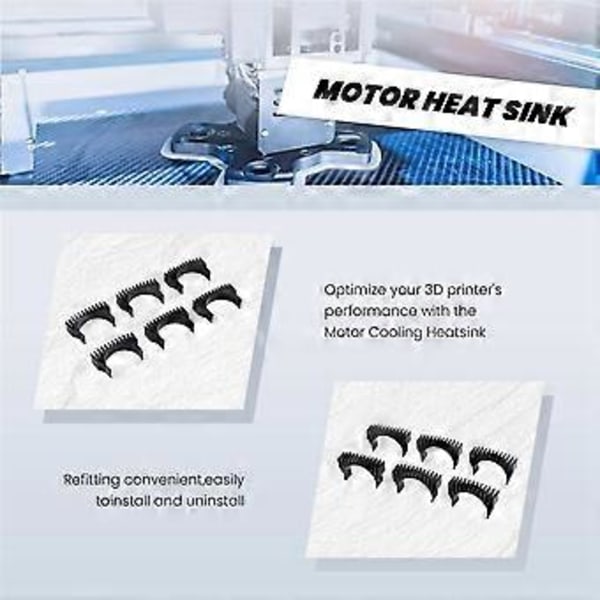 Kylfläns för K1, K1max, K1C Motorkylning Kylfläns för Voron, 3 V3, Förbättrar Motorprestanda