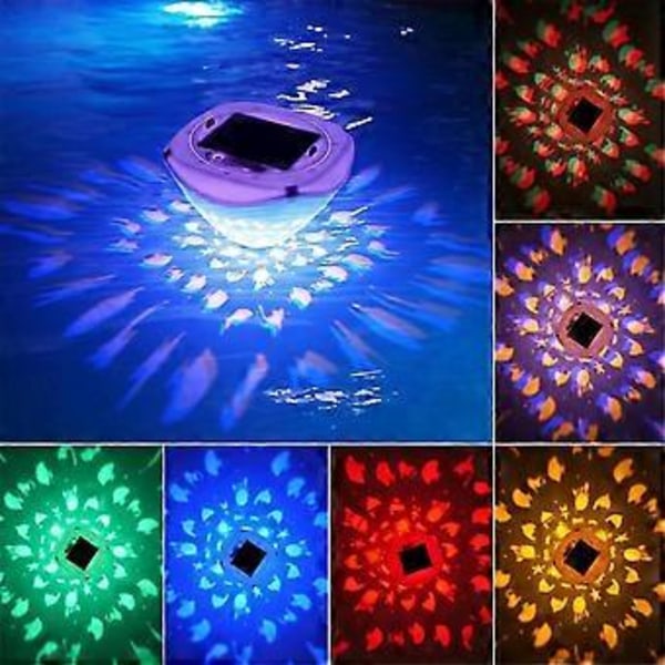 Värikkäät kelluvat valot vedenpitävä kalaprojektorilamppu kelluva uima-allas LED-valo RGB vilkkuva kylpyammelamppu