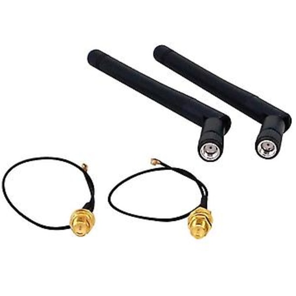 2 stk./lot 2,4 GHz 3dBi Wifi 2,4g Antenne Rp-sma Trådløs Router+pci U.fl Ipx Til Rp Sma Ma