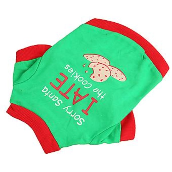 Julskjorta för husdjur, 2-bent bärbar skarvningsdesign, söta hundkläder för valpfest, vardag, helgdag XS
