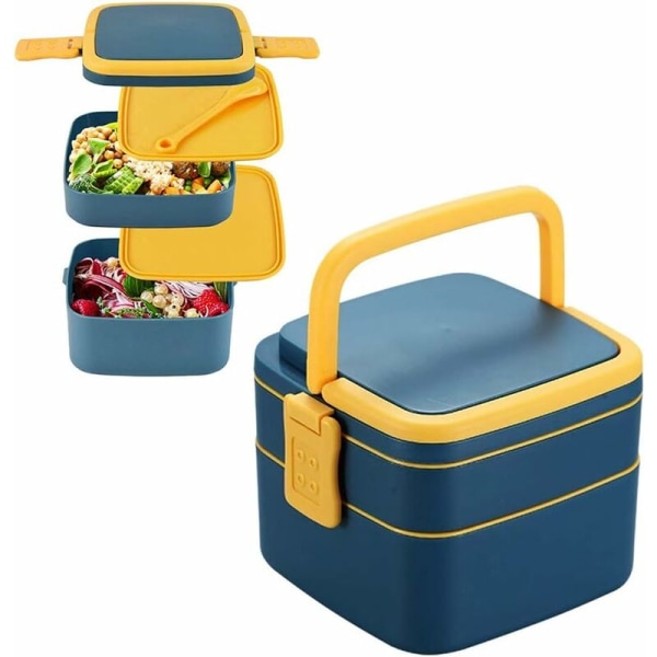 Lunchlåda med bestick, Lunchbox för barn i mikrovågsugn, Bento Box Lunchbox för vuxna, Bentobox för barn, Lunchlåda med fack, Be