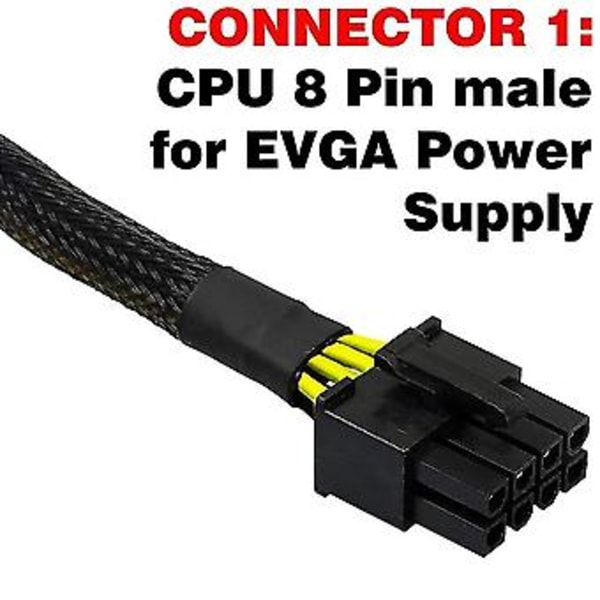 CPU 8-nastainen uros - CPU 8(4+4)-nastainen uros, EPS-12V emolevyn virtalähdeadapterikaapeli modulaarisille virtalähteille