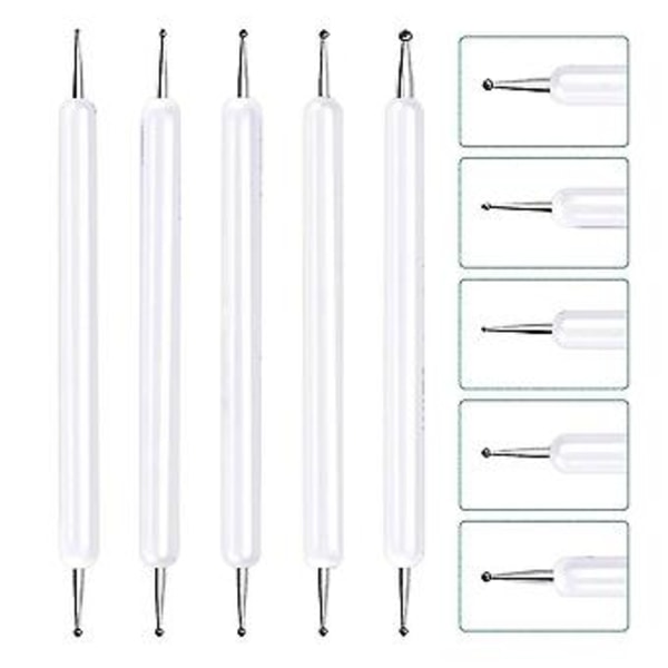 Präglingsverktyg Set Dubbeländad Spårnings- och Prickverktyg Stylus För Kolpapper Mandala Stenmålning, Keramiklera, Präglingskonst 5 st