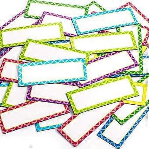40 stk. Magnetiske tavleetiketter 7,6 x 3 cm Navneskiltetiketter Skrivbare fleksible magnetiske navnelapper Klistremerker og etiketter for tavler og kjøleskap