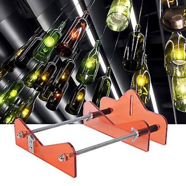 Flaskeskjærer Kit DIY Skjæreverktøy, Støttestang i Rustfritt Stål, Skjærehjul med Høy Hardhet, Rød, for Glassflasker, Vinflasker, Ølflasker, Enkel