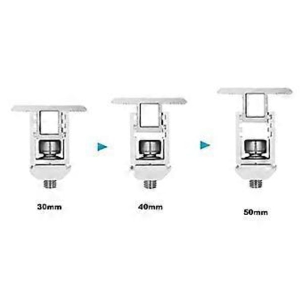 12-pack Solpanel Monteringsklämma, PV Panel Fäste Takmonteringsklämma för att Fästa 30mm-50mm Tjocka Solpaneler på Skenor