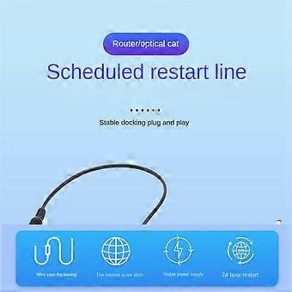 24-timmars automatisk omstart router routing timer återställningsverktyg DC ström timing fiber modem router DC strömhanterare vit