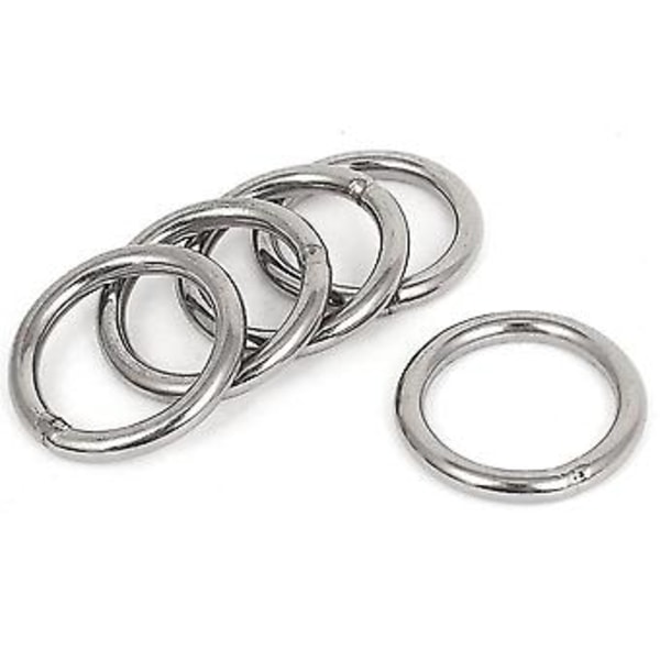 40mm X 5mm Mindre Stålband S Svetsade O-ringar 5 st