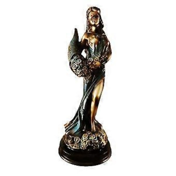 Blindfoldet Fortuna Statue Antikk Gresk Romersk Lykkegudinne Vintage Blå Lykke Skulptur Lykke Dekorasjoner for Hjemmet