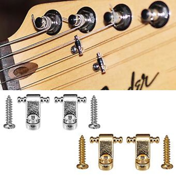 2 stk Metall Roller Strengtrær Elektrisk Gitar Strengføring Strengholder