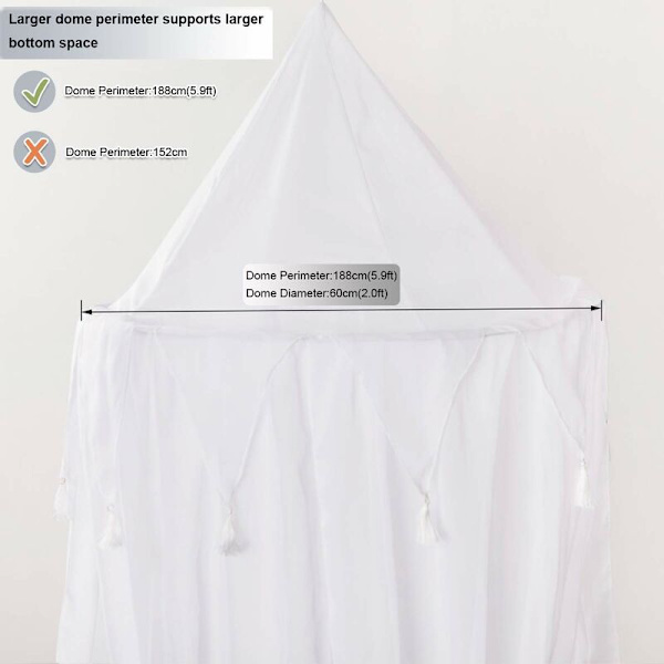 Børnesenghimmel, Himmel til Børneværelse, Legeområde, Fotografering, Omkring 240 cm Høj, Hængende Chiffon, Chiffon til Soveværelsesdekoration til Seng og Soveværelse