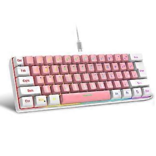 61 Tangenter Bärbar Dator Stationär Trådbundet Gaming Tangentbord Ergonomi Kontor Gamer RGB Bakgrundsbelyst Tangentbord PC Gaming Tillbehör