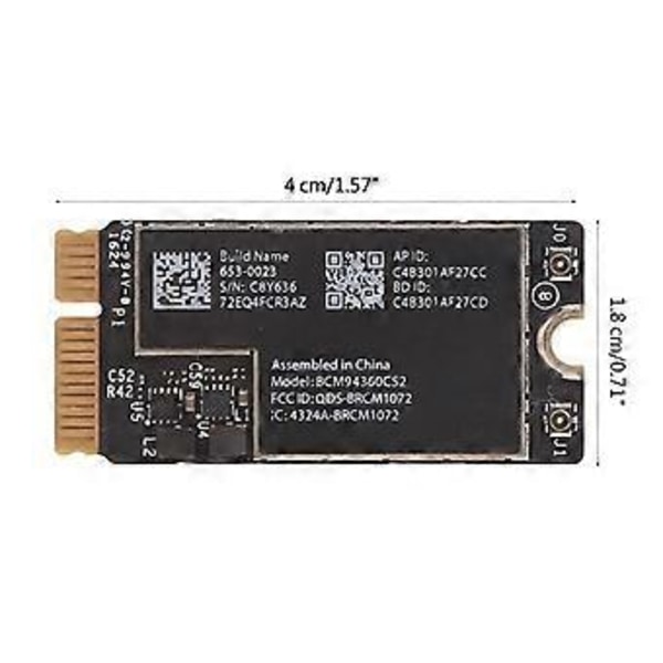 Nopea langaton kortti Book Air BCM94360CS2 WIFI BT4.0 -malleille Air11\" A1465 13\" A1466 WIFi Airport Card (2013-2017)