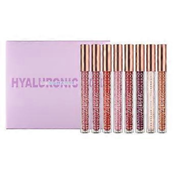 8 stk. Hyaluronsyre Lip Gloss Blinkende Lip Gloss Ikke-klebende Kopp Fuktighetskrem