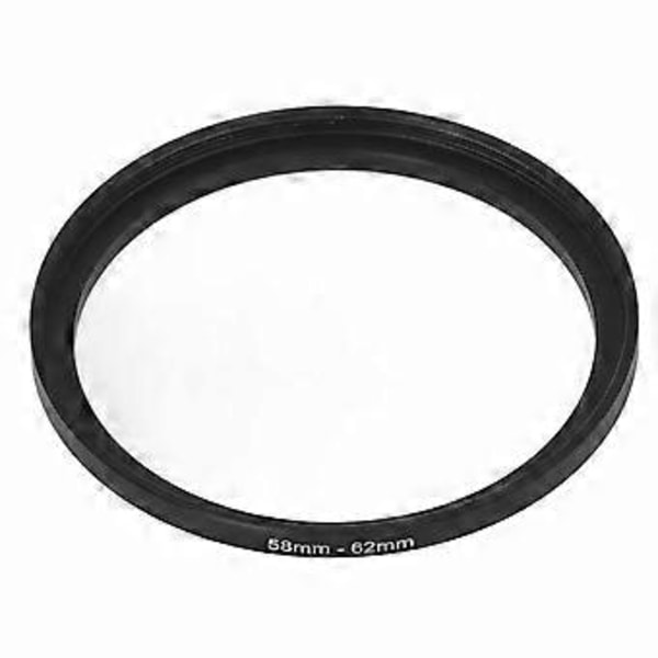 Svart Filteradapterring Aluminiumlegering Reduceringsring Step Up-omvandlare för UV CPL ND Närbild Kameralins 58‑62mm
