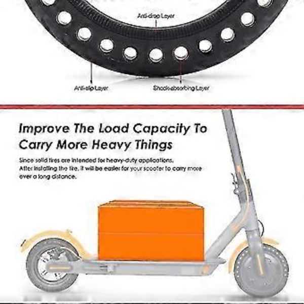 Massivt Däck Mijia Scooter Ersättningsdäck För Mi M365 / Gotrax Gxl V2, 8,5 Tums Scooterhjuls Ersättning Anti Punktering Hjul Däck Fram/Bakdäck